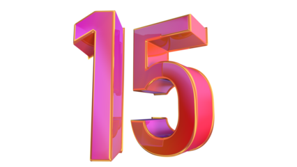 Creative 3d number 15
