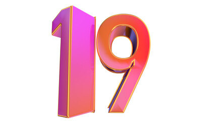 Creative 3d number 19
