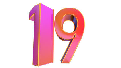 Creative 3d number 19