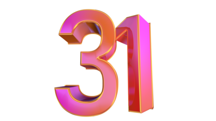 Creative 3d number 31