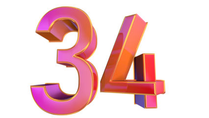 Creative 3d number 34