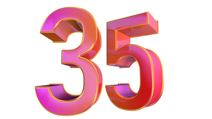 Creative 3d number 35