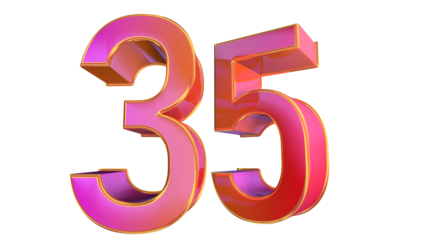 Creative 3d number 35
