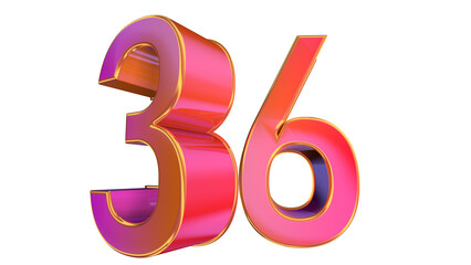 Creative 3d number 36