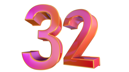 Creative 3d number 32