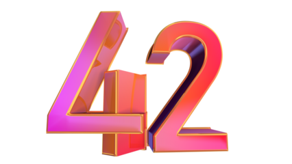 Creative 3d number 42