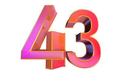 Creative 3d number 43
