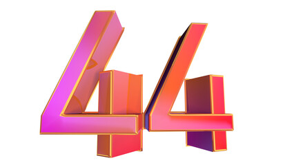 Creative 3d number 44
