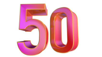 Creative 3d number 50