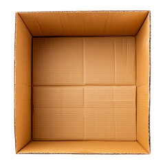 Empty cardboard box. Isolated on transparent background.