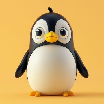 3D illustration of a cute baby penguin cartoon
