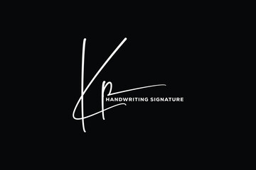 KP initials Handwriting signature logo. KP Hand drawn Calligraphy lettering Vector. KP letter real estate, beauty, photography letter logo design.