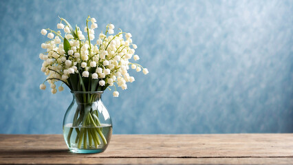 Bouquet of lily of the valley flowers in a vase