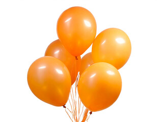 Orange Luftballons isoliert auf weißem Hintergrund, Freisteller