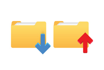 Storing data icons design. Uploading and downloading icons design. User interface design. Vector illustration.
