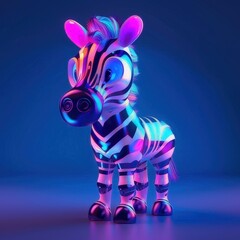 Fototapeta na wymiar charming baby zebra cartoon in 3D illustration 