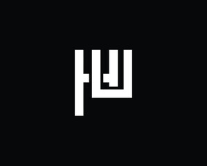 Creative Minimalist Letter HU Logo Design, HU Monogram
