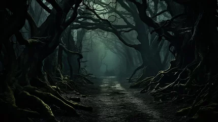 Foto auf Glas spooky horror woods © PikePicture