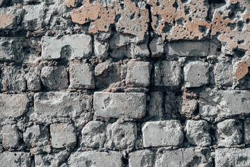 pattern explosion-damaged wall of the house in Ukraine