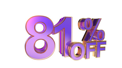 Purple 3d number 81%