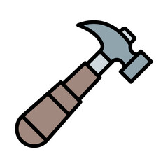 Hammer Line Filled Icon