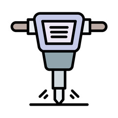 Jackhammer Line Filled Icon