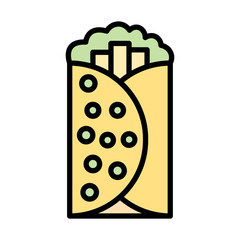 Burrito Line Filled Icon