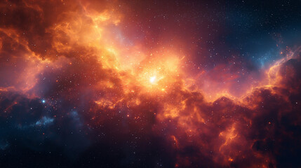 Nebulous Starfield and Interstellar Clouds - obrazy, fototapety, plakaty