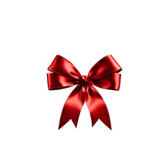 red ribbon bow on a white transparent background,Generative ai