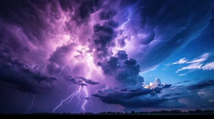 Foto op Plexiglas view of purple and blue thunderstorm © Ankit