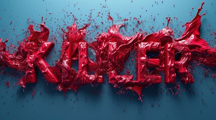 word KILLER made of red liquid on blue background