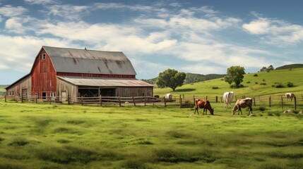 livestock barn with animals