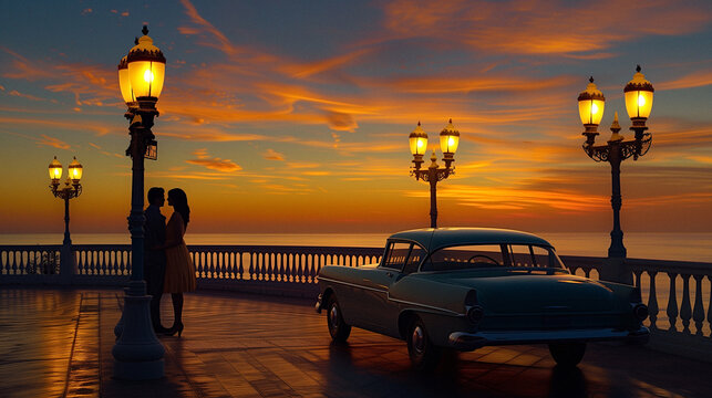 a couple sharing a romantic moment of togetherness on a pier