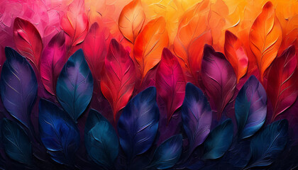 Gently waving peacock feathers background texture,top view,colorful bright colors ,generative ai