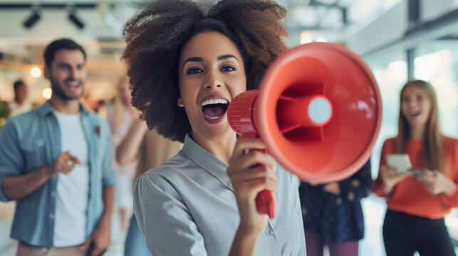 A sales pitch being delivered with enthusiasm