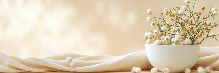 Serene spa setting with towels, flowers, and candles, creating a tranquil atmosphere for relaxation and wellness