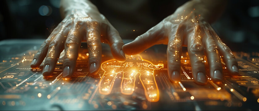 engineer checking and touching on auto design hologram in lab, Diagnostic Auto in HUD style on big screen, EV car concept ,generative ai