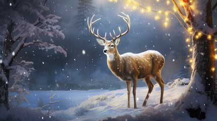 winter holiday deer