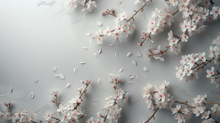 cherry blossoms on white background