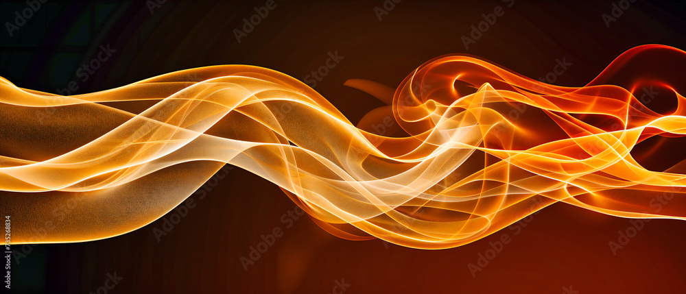 Poster vibrant abstract composition of fire and smoke, blending motion and color into a dynamic artwork sym