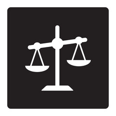 White Scale sign on black background drawing by illustration. Scale symbol.	