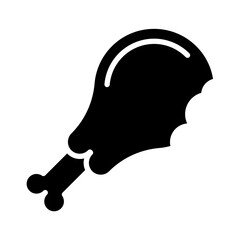 Chicken Leg Glyph Icon