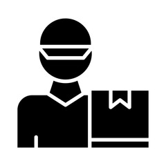 Delivery Man Glyph Icon