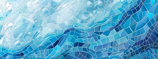turquoise abstract in the style of mosaics Generative AI - obrazy, fototapety, plakaty