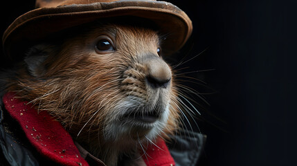 a beaver as fidel castro