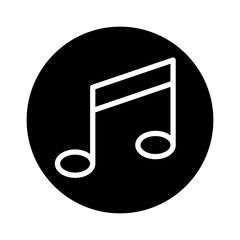 Music Note Glyph Icon