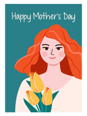 Happy Mother's Day. Vector template. Design element for card, poster, banner and other use

