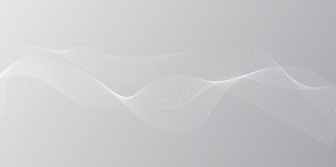 Abstract white and gray vector background, color flow liquid wave for design	