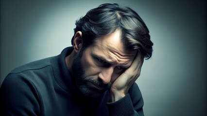 Powerful Depressed Man Photo: A Portrait of Emotional Turmoil and the Struggle for Mental Wellness