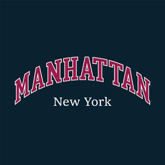 new york city manhattan usa retro varsity campus college fonts for t-shirt